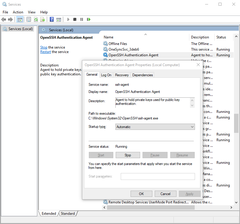 Starting Ssh agent On Windows 10 Fails unable To Start Ssh agent Service Error 1058 Read 